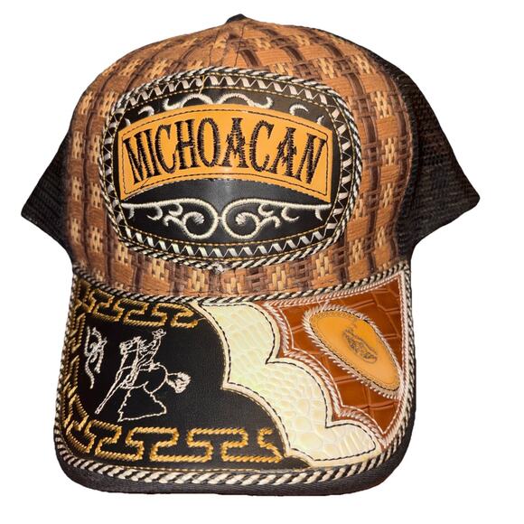 Unbranded Other - Michoacan Leather Western Trucker Hat